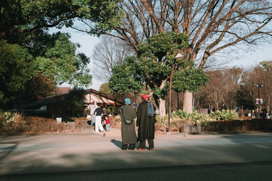 couple walking in park