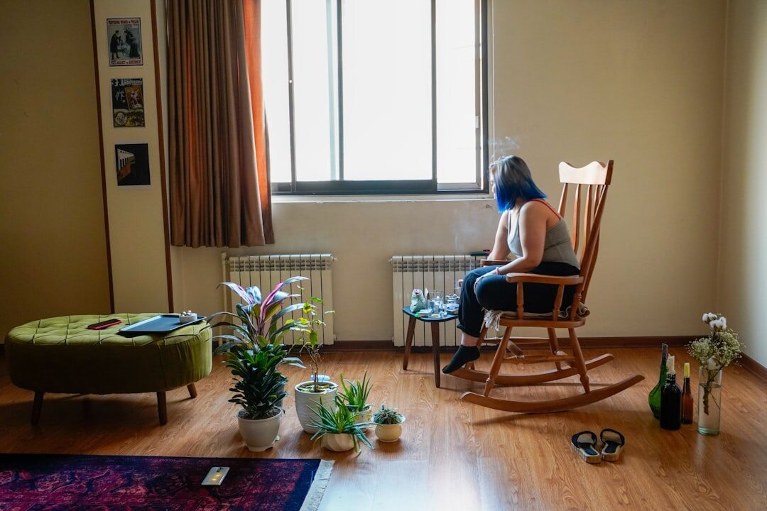 woman resting at home